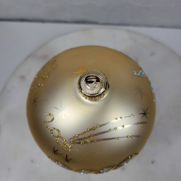 Vtg Radko 2000 Millennium Ball Ornament 4" Gold Glitter Christmas Holiday Decor - Picture 11 of 13